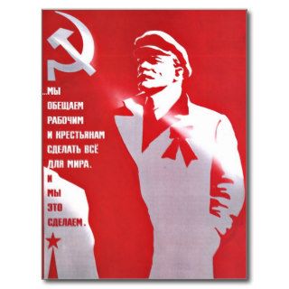 Vladimir Lenin Vintage Communist Propaganda Post Card