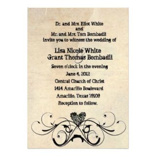 Shabby Rustic Wedding Invitation