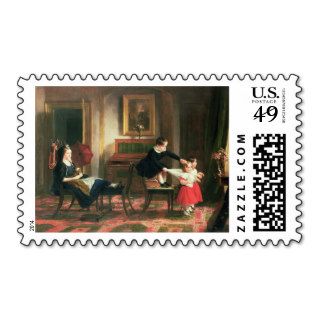 Children playing at coach and horses postage stamps