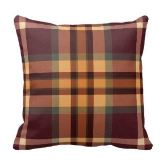 Earthy Plaids Tartan Pattern Cushion Pillows
