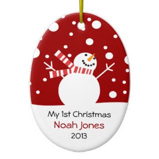 Baby First Christmas Holiday Snowman Christmas Ornament