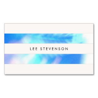 Simple Modern Stripes Ethereal Turquoise Blue Business Card