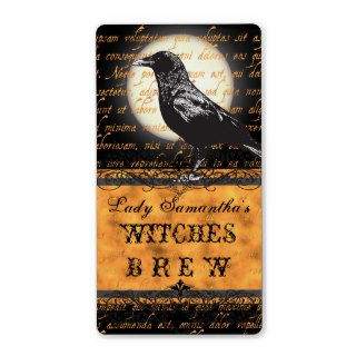 Personalized Witches Brew Halloween Bottle Label