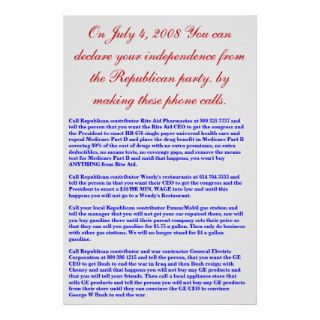 On July 4, 2008 declare your independence. Print