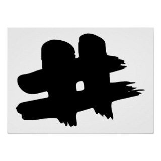 # Hashtag Symbol Number Sign Pound Key Painted Poster