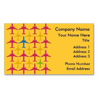 Colorful Airplanes in Formation Business Card Templates