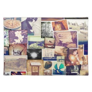 Cool Photo Filter Hipster Collage Place Mat