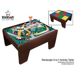 KidKraft So Much Fun 2 in 1 Activity Table 200 LEGO Compatible Blocks, 39 Piece Train Set, Espresso Finish Dimension 31.9"Lx25"W x22.6"H Toys & Games