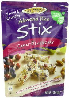 Mrs. May's Almond Rice Stix, Cranberry and Blueberry, 4 Ounce (Pack of 6)  Packaged Rice Crackers  Grocery & Gourmet Food