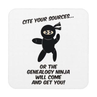 Cite Your Sources Ninja Beverage Coasters
