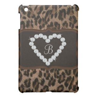 Personalized Cheetah Print Diamond Heart iPad Mini Cases