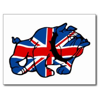 Patriotic British Bulldog Britsh flag Post Card