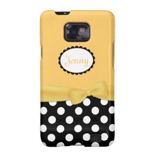 Stylish Black, White, & Yellow Girly Custom Galaxy S2 Case