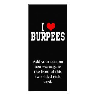 I Love Burpees, Fitness Rack Card Template