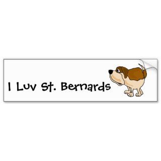 XX  Funny St. Bernard Dog Cartoon Bumper Stickers