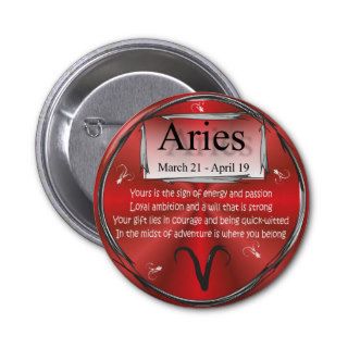 Aries the Ram Badge/Button Dates March 21   April