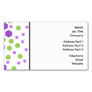 Purple and Green Hexagon Spots. Business Cards