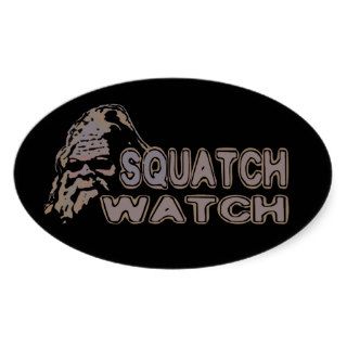Squatch Watch   Cool Sasquatch Face Oval Stickers
