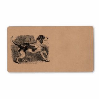 Vintage Fox Hound Dog 1800s Hounds Dogs Template Custom Shipping Labels