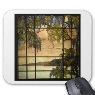 Wisteria vines in stained glass mouse mats