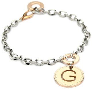 Rebecca "Word" Rose Gold Over Bronze Letter "G" Bracelet Jewelry
