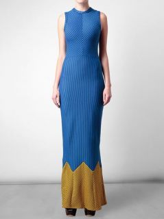 House Of Holland Striped Stretch Wool Maxi Dress