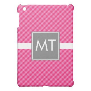 Classic Gingham Pink with Gray iPad Case