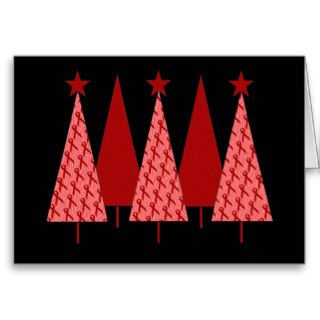 Christmas Trees   Red Ribbon AIDS & HIV Greeting Card