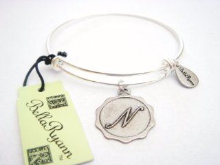 Authentic Bella Ryann "Letter N" adjustable wire bangle russian silver. (Same weekday shipping) Jewelry