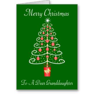 Christmas Tree Granddaughter Christmas Greeting Card