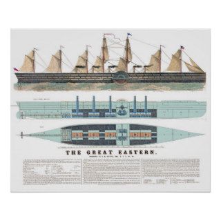 The Great Eastern 1858 Print