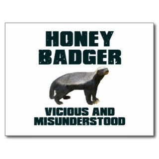 Honey Badger Vicious And Misunderstood Postcard