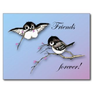 Cute Chickadee Postcard Friends Forever