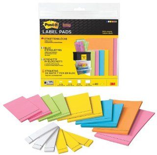 MMM2900M21   Label Pads, Removable, Assorted Sizes, 21 PD/PK, Assorted 