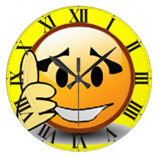 Happy Face Smiley Thumbs Up Clock