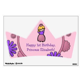 Pink & Purple Princess Birthday Custom Wall Decal