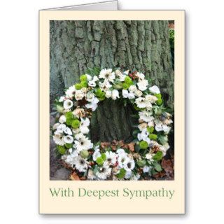 Sympathy wreath white roses greeting cards