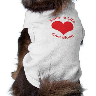 Red heart save a life give blood donation dog tee