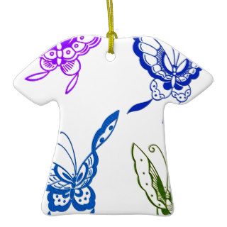 HAPPY FLUTTERING BUTTERFLY PASTEL COLORS ORNAMENT