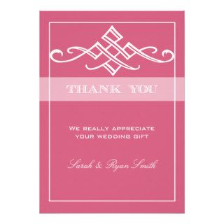 Modern Dusty Pink Flourish Wedding Thank You Cards Announcements