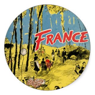 1950 Vintage France Advertisement Yellow Cafe Park Stickers