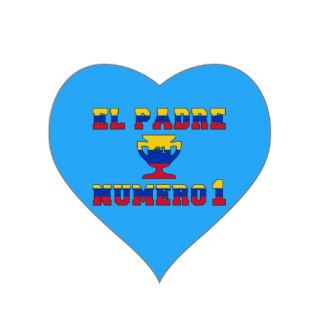El Padre Número 1   Number 1 Dad in Venezuelan Heart Sticker