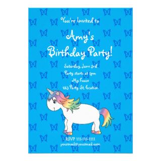 Cute unicorn birthday invitation