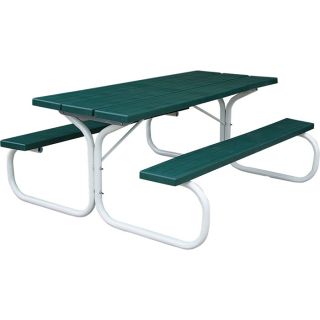 Leisure Time Injection Molded Picnic Table   72 Inch, Hunter Green, Model 25065