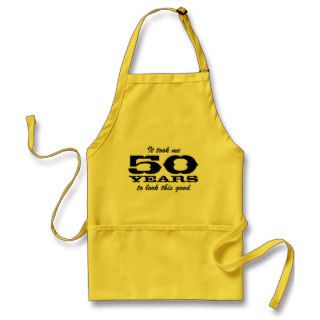 50th Birthday bbq aprons for men  yellow