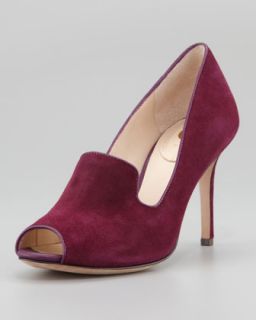 Riley Suede Peep Toe Pump, Plumberry   VC Signature   Plumberry (36.5B/6.5B)