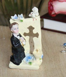 First Communion Boy Near a Cross & Chalice   Collectible Figurines