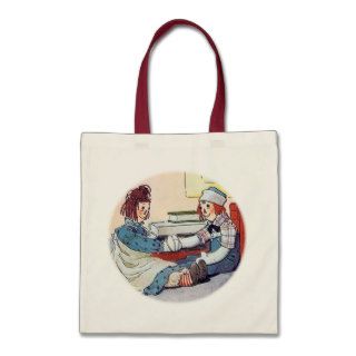 Raggedy Ann & Raggedy Andy Meet for the First Time Canvas Bag