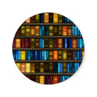 Book Lovers & Librarians Colorful Books on Shelf Sticker