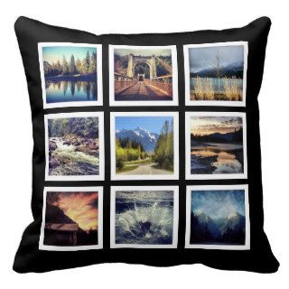 Cool Instagram 9 Photo Collage Pillow